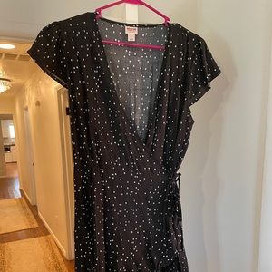 Polka dot wrap dress
